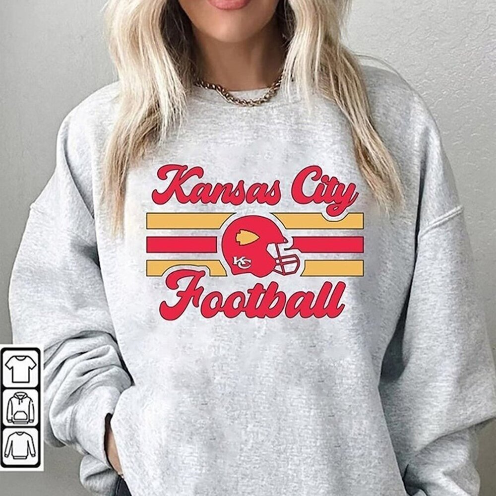 Kansas City Football Sweatshirt KC NFL Chiefs Fan Gift Retro Crewneck